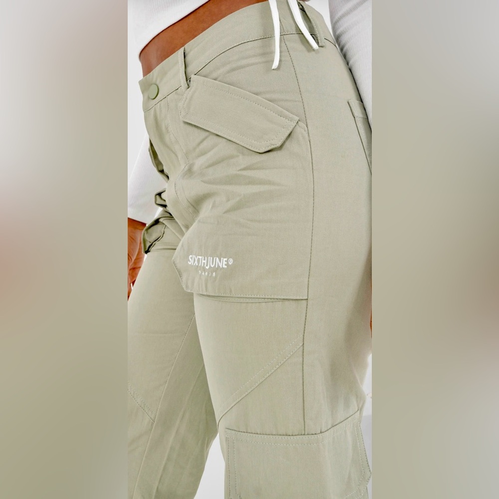 NWT SIXTH JUNE Women’s Multi pockets cargo Pants 33941-KAKI,Sizes XS, S, M and L - Picture 2 of 8